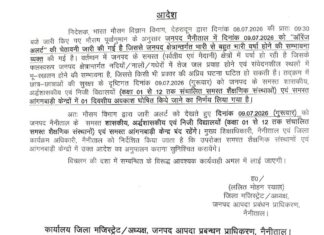 ऑरेंज अलर्ट के चलते नैनीताल जिले के सभी स्कूल गुरुवार को रहेंगे बंद, डीएम ने जारी किए आदेश… रिपोर्ट- (ब्यूरो ) “स्टार खबर ” नैनीताल..