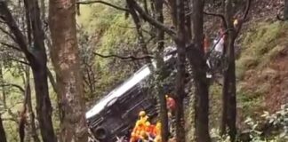 रामगढ़-मुक्तेश्वर मार्ग पर मिनी बस खाई में गिरी, एक की मौत… 21 यात्रियों को सुरक्षित निकाला, वाहन में फंसे एक व्यक्ति को बचाने के लिए रेस्क्यू जारी; चालक गिरफ्तार… रिपोर्ट- (सुनील भारती ) “स्टार खबर ” नैनीताल..