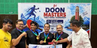 दून मास्टर्स टेबल टेनिस में गिरीश चाबड़ा ने विश्व नंबर-1 विनय चोपड़ा को हराया… छह राज्यों के 100 से अधिक खिलाड़ियों ने लिया हिस्सा, 33 टीमों के बीच हुआ मुकाबला… रिपोर्ट- (सुनील भारती ) “स्टार खबर” नैनीताल..