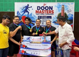 दून मास्टर्स टेबल टेनिस में गिरीश चाबड़ा ने विश्व नंबर-1 विनय चोपड़ा को हराया… छह राज्यों के 100 से अधिक खिलाड़ियों ने लिया हिस्सा, 33 टीमों के बीच हुआ मुकाबला… रिपोर्ट- (सुनील भारती ) “स्टार खबर” नैनीताल..